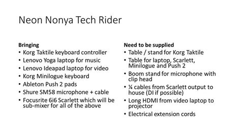 How To Write Tech Riders And Stage Plots With Examples And Template