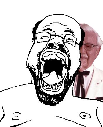 Soybooru Post Ahegao Balding Beard Coronel Sanders Fat Glasses