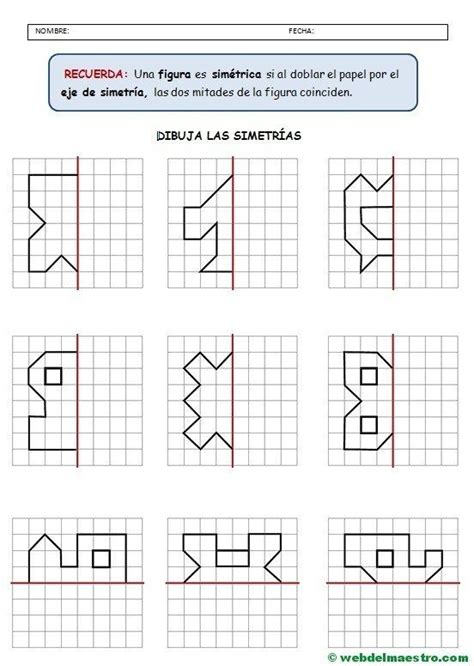 Simetría para niños de primaria Ejercicios de simetría Enseñar