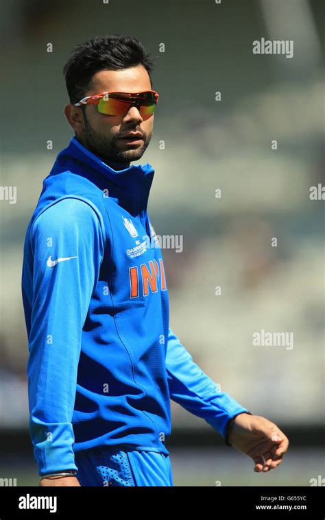 Indias Virat Kohli Icc Champions Trophy Match Edgbaston Hi Res Stock