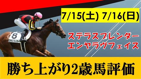 【7月3週目新馬戦】7月15日、7月16日新馬勝ち上がり2歳馬全頭評価！大物感漂うサンデーレーシングのステラスプレンダーが堂々勝利