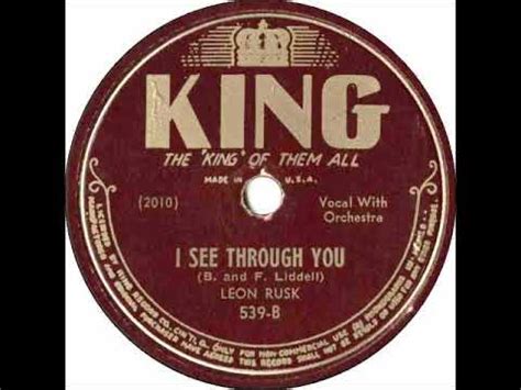 I See Through You Leon Rusk 1946 YouTube