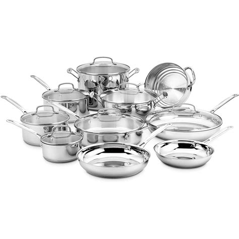 Cuisinart Chef S Classic 17 Piece Stainless Steel Cookware Set And Reviews Wayfair