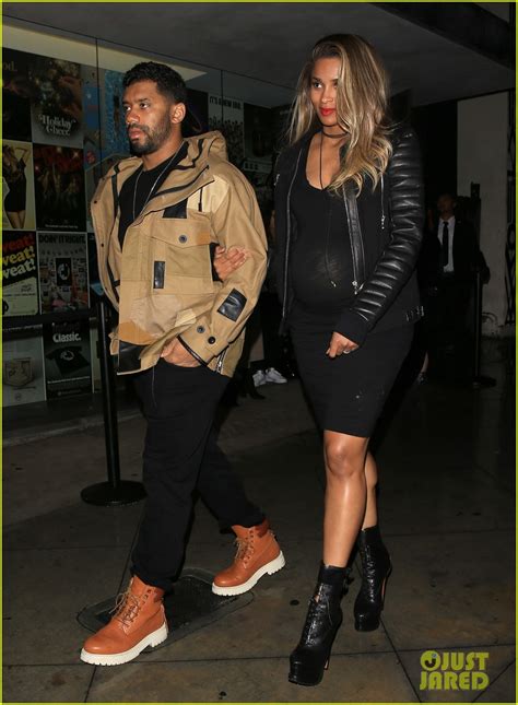 Photo: pregnant ciara wears form fitting dress for date night russell ...