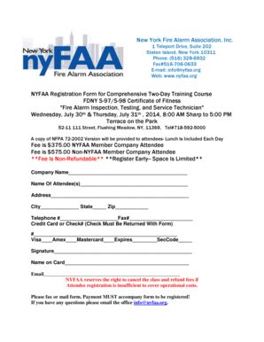 Fillable Online Nyfaa New York Fire Alarm Association Inc Nyfaa