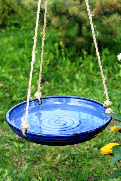 Bird Bath Pottery Hanging Bird Bath Large Hanging Birdbath - Etsy