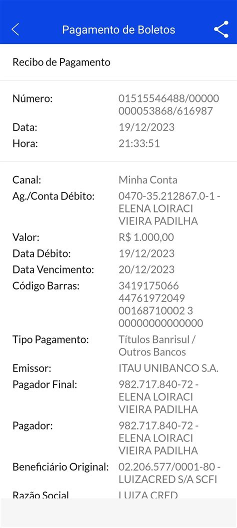 Comprovante De Pagamento Elena Padilha