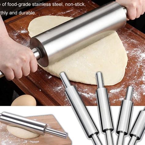 Jual Rolling Pin Premium Cm Stainless Berputar Penggilas Adonan