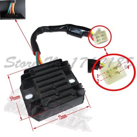 4 Pin Voltage Regulator Rectifier ATV GY6 50 150cc Scooter Moped JCL In