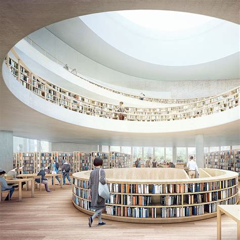 Circular Designed Ceiling Cultural Architecture Library Architecture