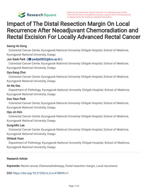 PDF Impact Of The Distal Resection Margin On Local Recurrence After