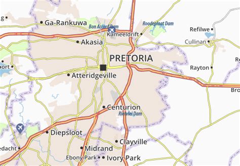 Kaart Michelin Waterkloof Ridge Plattegrond Waterkloof Ridge