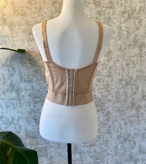 Lace Nude Bullet Bra Vintage B 36 Longline Corset Bra 1960s Etsy