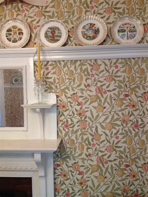 My Dining Room With Sandersons Morris And Co Fruit Wallpaper Installed