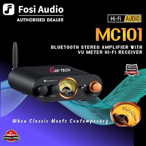 Jual Fosi Audio Mc Mc Bluetooth Stereo Amplifier With Vu Meter