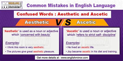 Aesthetic And Ascetic Confused And Misused Words English Mirror