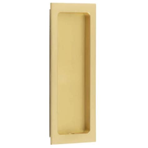 stylish rectangular flush pull  satin brass  doors  cabinets