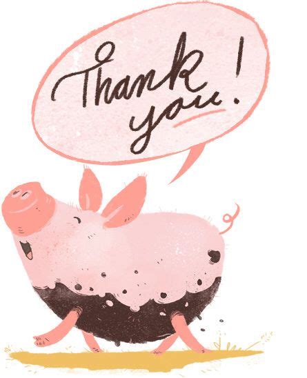 Thank You Pig Art Pig Cartoon Animal Alphabet