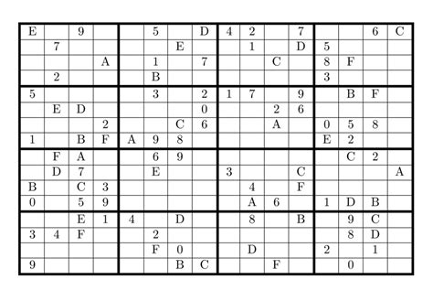 Hexadoku Sudoku 16x16 16x16 Sudoku Sudoku Print Mega Etsy Printable