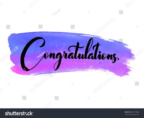 Congratulations Hand Lettering Modern Brush Calligraphy Stock Vector