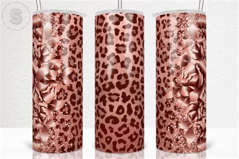 Rose Gold Leopard Oz Tumbler Wrap Graphic By Sunshine Design