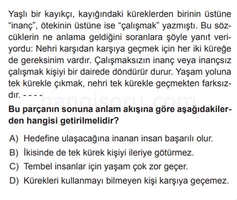 5 Sınıf Türkçe Parçada Anlam Testi Çöz 3 Test Çöz