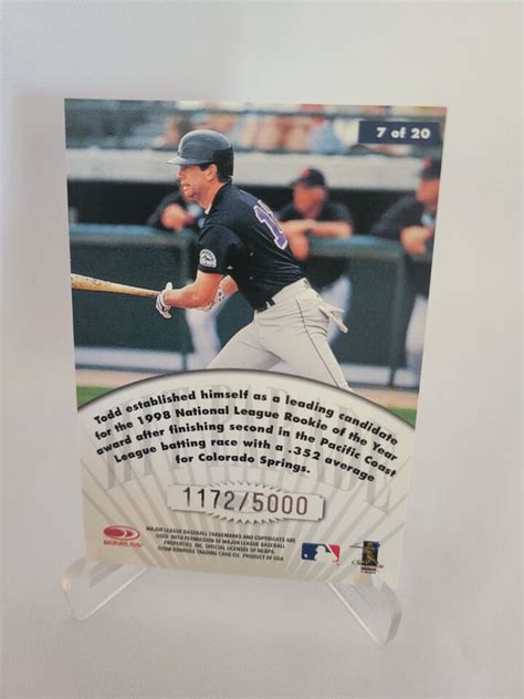 Todd Helton 1998 Donruss Studios Hit Parade Insert 7 1175 Of 5000