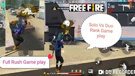 Ranked Gameplay Solo Vs Duo😮 Full Rush Gameplay Free Fire Youtube