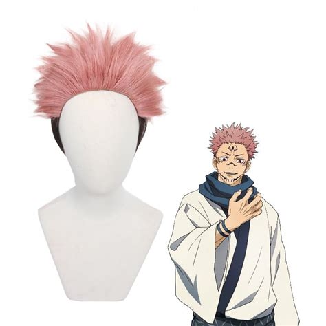 Anime Jujutsu Kaisen Ryomen Sukuna Short Pink Gradient Black Cosplay