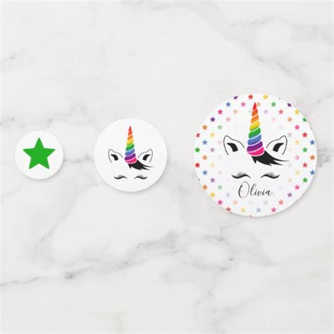 Glam Rainbow Unicorn Birthday Party Confetti Zazzle