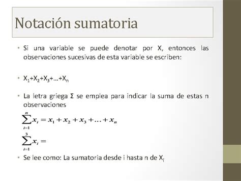 Fundamentacin Matemtica Temas Notacin Sumatoria Propiedades De La