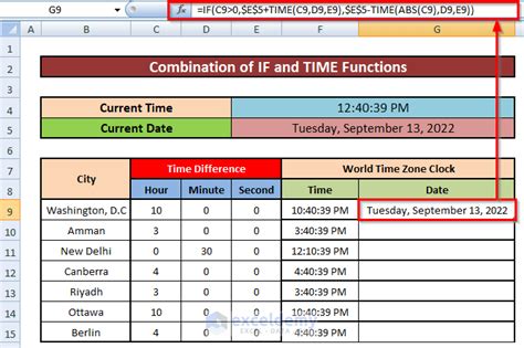 How to Create World Time Zone Clock in Excel (2 Easy Methods)