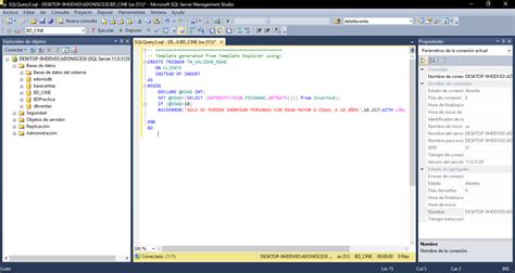 TRIGGER EN SQL SERVER 2012