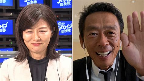 リモート出演で上岡龍太郎さんをしのぶ番組に出演したぜんじろう（右）とmbs・松井愛アナウンサー （c）mbs ― スポニチ Sponichi