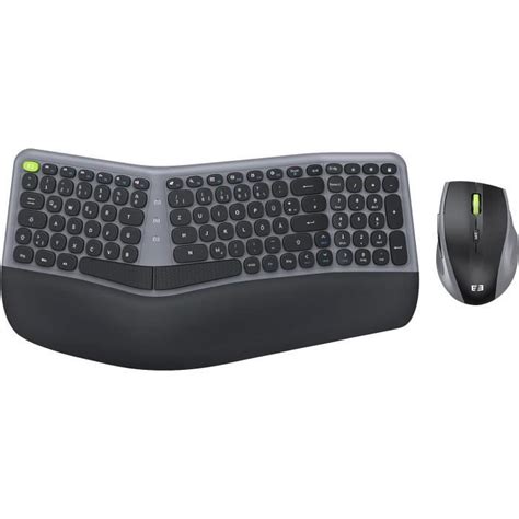 Clavier Et Souris Ergonomiques Sans Fil Avec Repose Poignet 2 4 Ghz Clavier Sans Fil