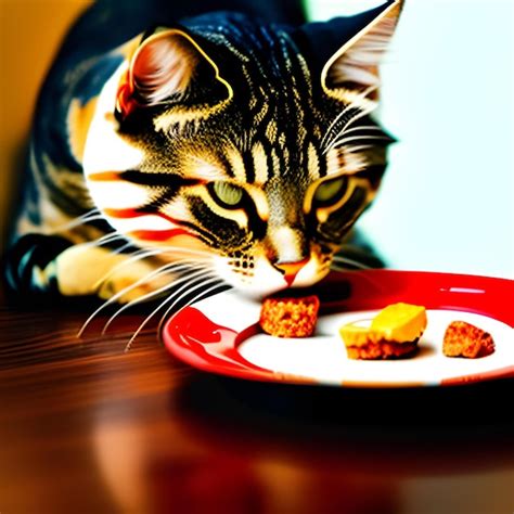 Gato Comiendo Comida Foto Premium