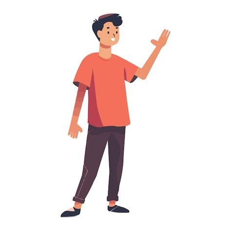 Premium Vector A Cartoon Of A Man Waving His Hand