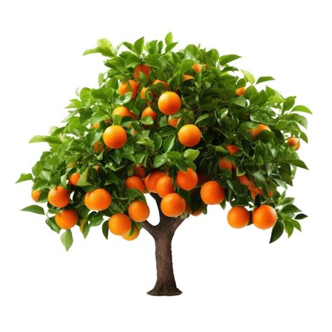 Premium Photo Orange Tree Isolated On White Transparent Background