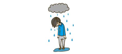 雨に打たれる人 イラストマン人物フリーイラスト素材集