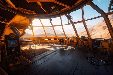 Premium AI Image | 3d Realistic Spaceship Interior Background