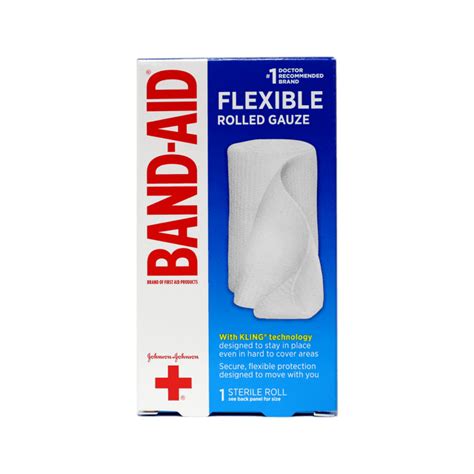 Band Aid Flexible Rolled Gauze With Kling Technology 1 Roll 3 Inch X 2