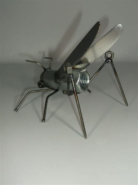 Grasshopper Metal Sculpture Insects Garden Stake Yard Art Etsy