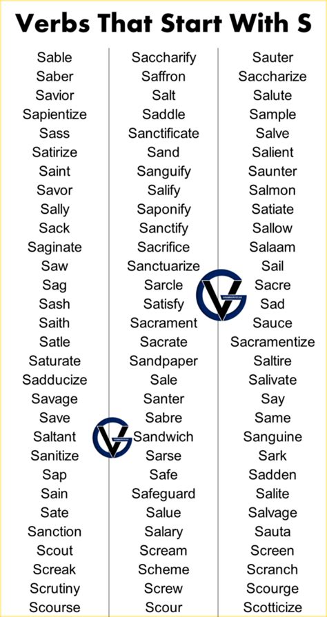 Verbs That Start With S Grammarvocab