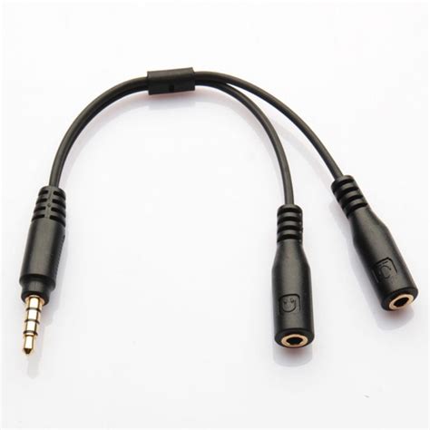 Headset Splitter 3.5mm CTIA Jack Headset Adapter Mic and Audio Headphone Splitter Cable with ...