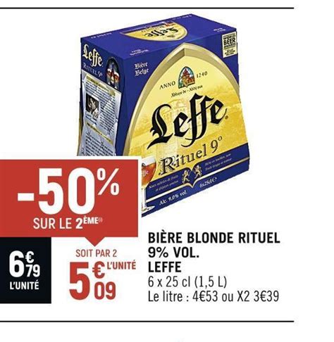 Promo Leffe bière blonde rituel 9 vol chez Spar