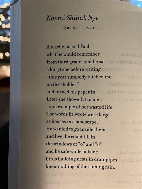 [poem] Rain Naomi Shihab Nye R Poetry