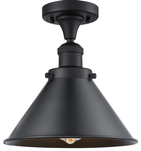 Franklin Restoration Briarcliff 1 Light Semi Flush Mount Matte Black