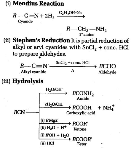 Neet Chemistry Notes Organic Compounds Containing Nitrogen Cyanides Cbse Tuts