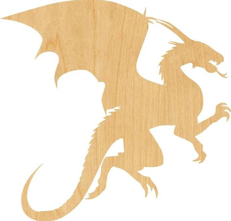 Dragon 4 Laser Cut Out Wood Shape Craft Supply Woodcraft Cutout