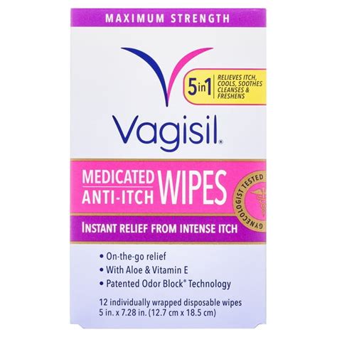 Vagisil Anti Itch Medicated Wipes Maximum Strength For Instant Relief